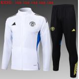 Chándal Manchester United 2025/26 (White Long Zipper) - NIÑOS